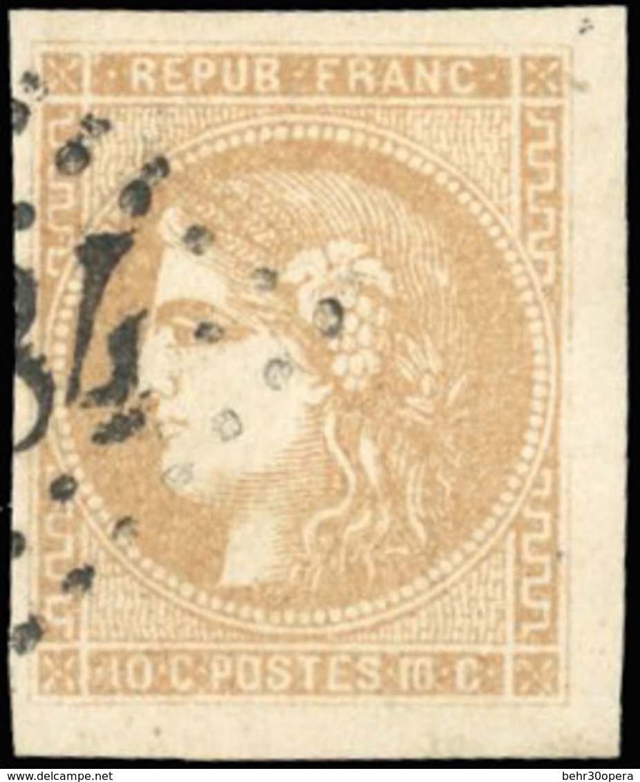 O N°43A - 10c. Bistre. Report 1. 1 Paire + 6 Timbres De Nuances Différentes. Obl. Grandes Marges. SUP. - 1870 Uitgave Van Bordeaux