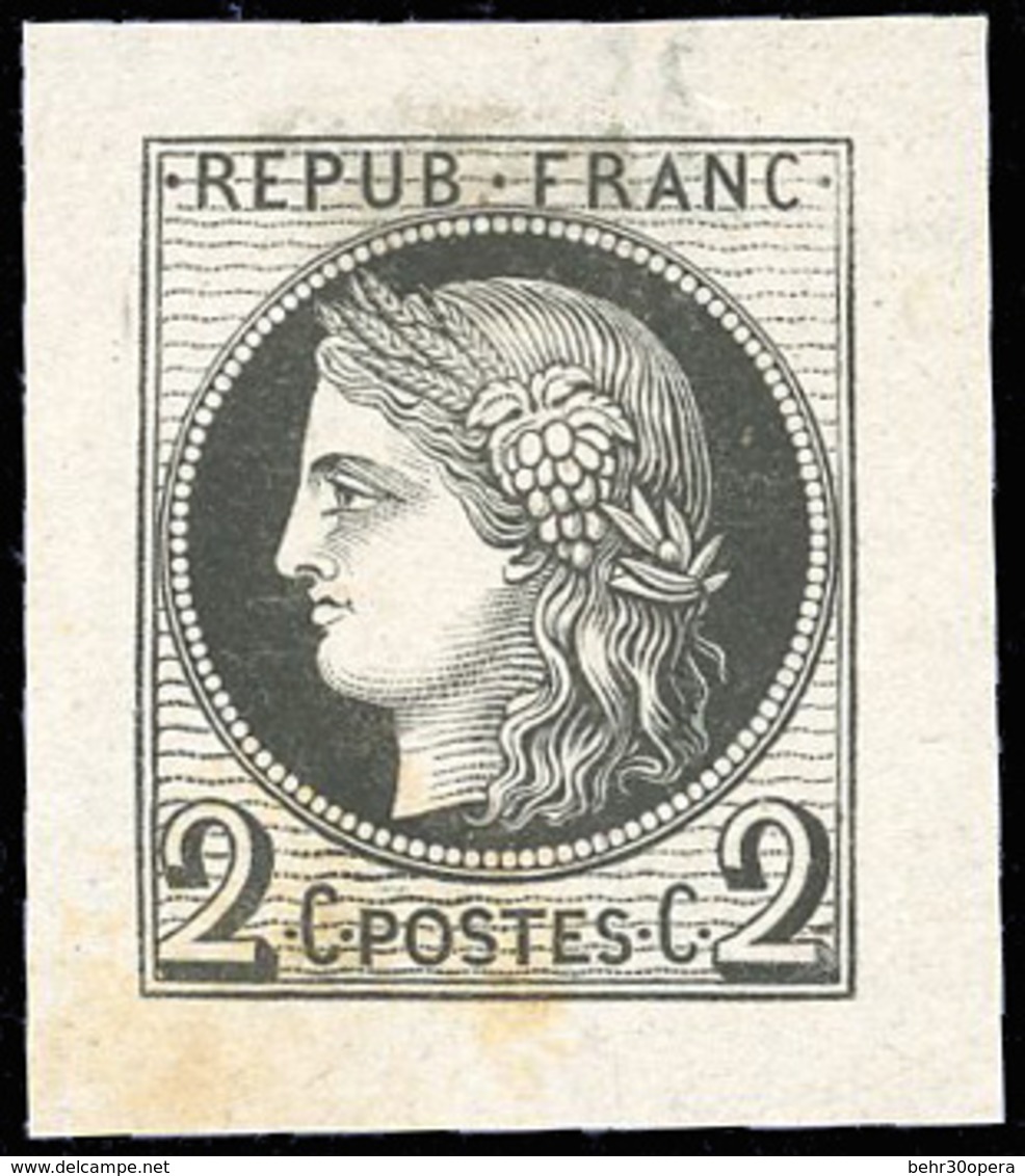 (*) N°51 - Epreuve En Noir Du 2c. S/petit Feuillet. TB. - 1871-1875 Cérès