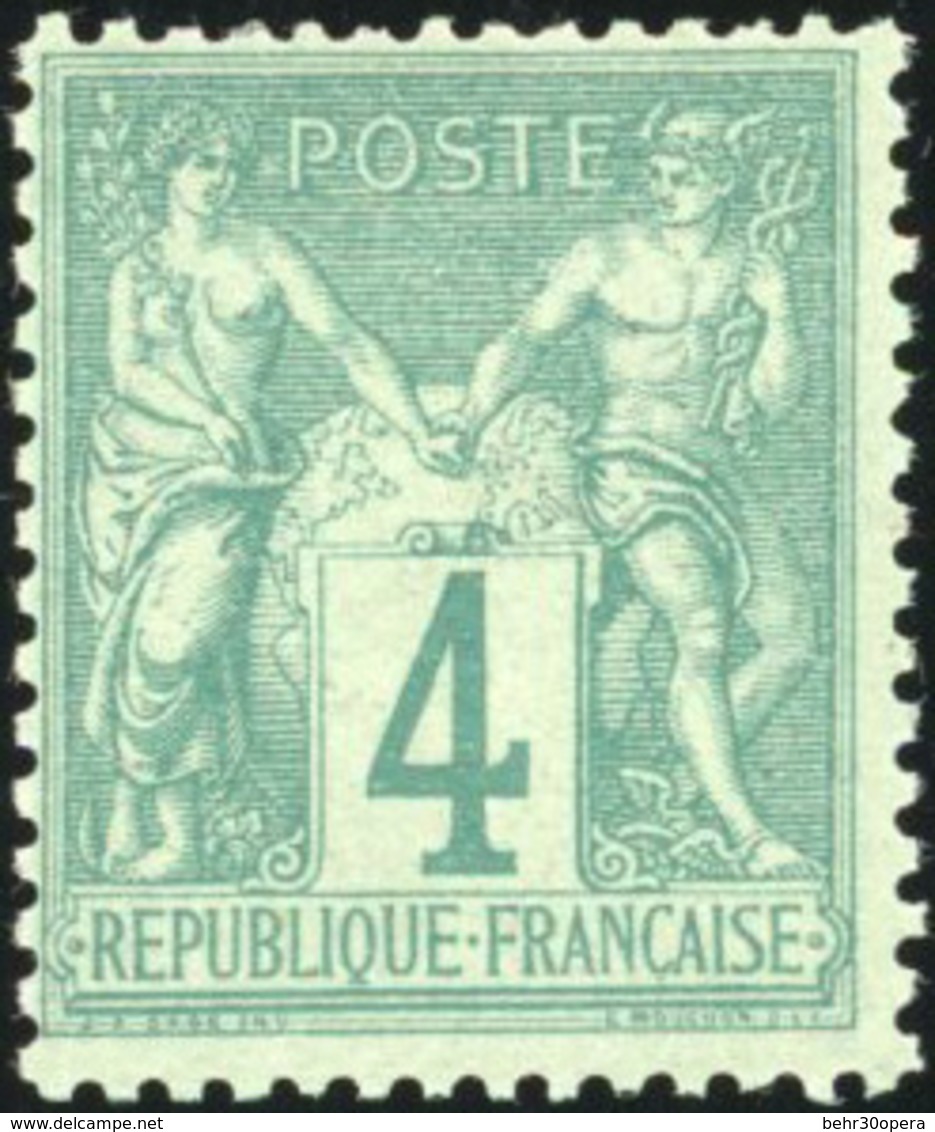 ** N°63 - 4c. Vert.TB. - 1876-1878 Sage (Type I)