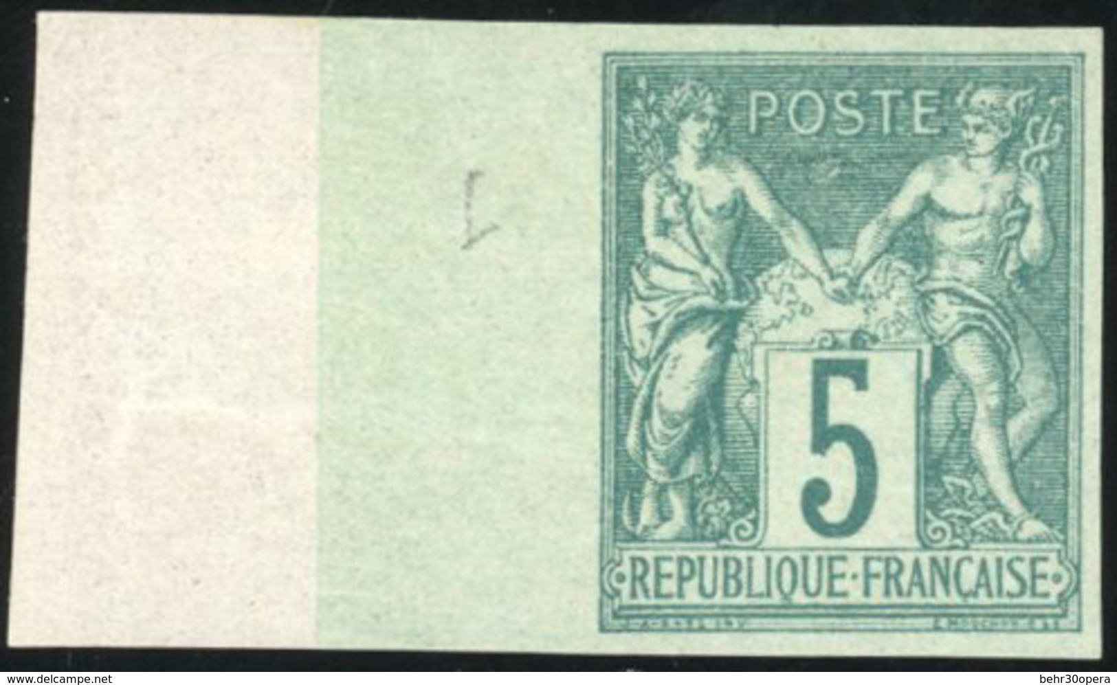 * N°64a - 5c. Vert. ND. Grandes Marges. BdeF. SUP. - 1876-1878 Sage (Type I)