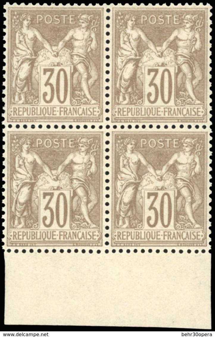 ** N°69 - 30c. Brun. Bloc De4. BdeF. Centrage Exceptionnel. Pièce De Rêve. SUP. - 1876-1878 Sage (Type I)