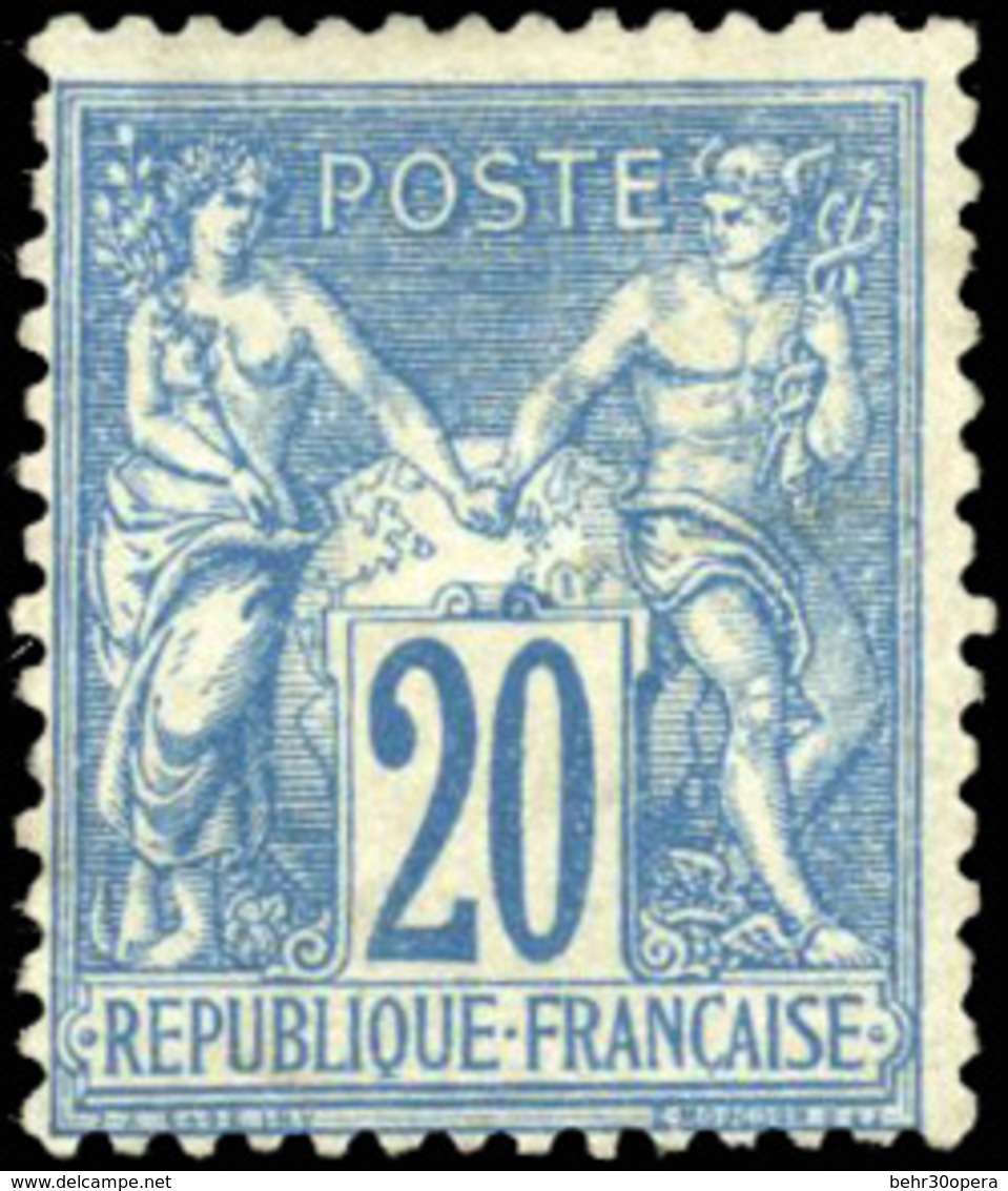 (*) N°73 - 20c. Bleu. Centrage Habituel Pour Ce Timbre. L'un Des Plus Rare Timbre De France. Moins De 10 Exemplaires Con - 1876-1878 Sage (Typ I)