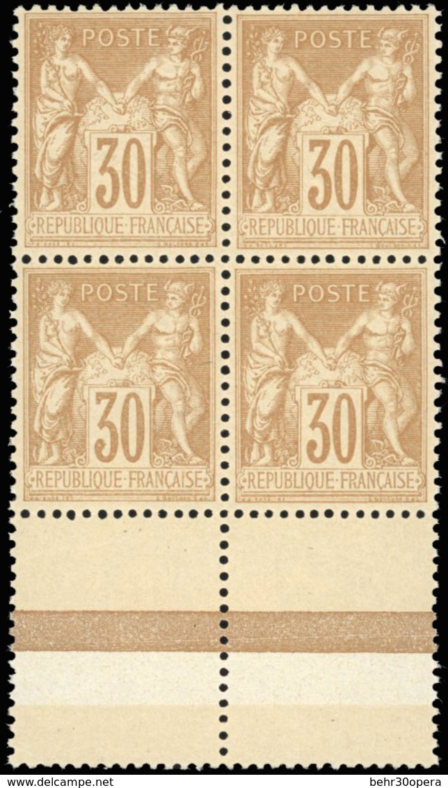 ** N°80 - 30c. Brun-jaune. Bloc De 4. BdeF. Centrage Parfait. SUP. - 1876-1878 Sage (Type I)