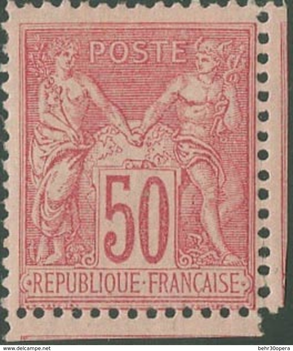 * N°98 - 50c. Rose Avec 2 Voisins. TB. - 1876-1878 Sage (Type I)