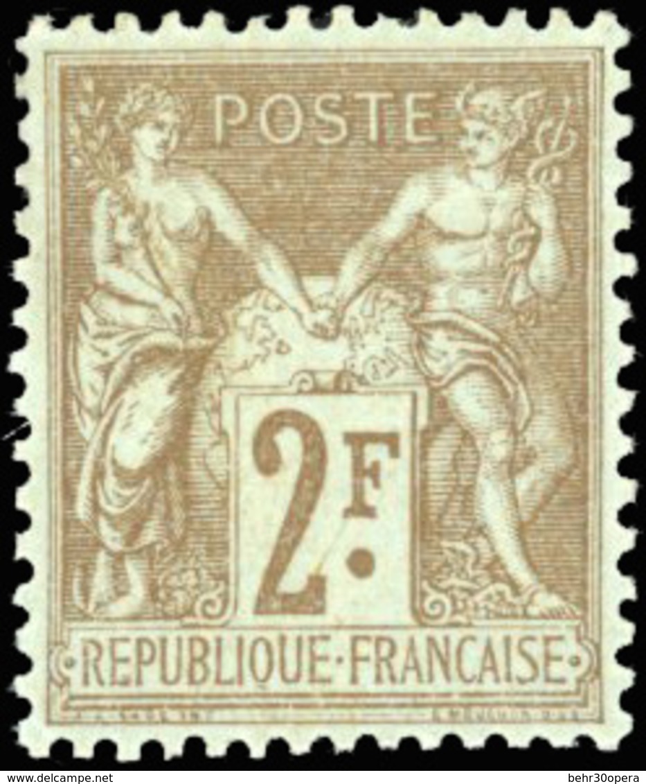 * N°105 - 2F. Bistre S/azuré. TB. - 1876-1878 Sage (Type I)