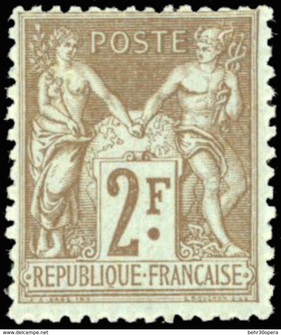 * N°105 - 2F. Bistre S/azuré. TB. - 1876-1878 Sage (Type I)