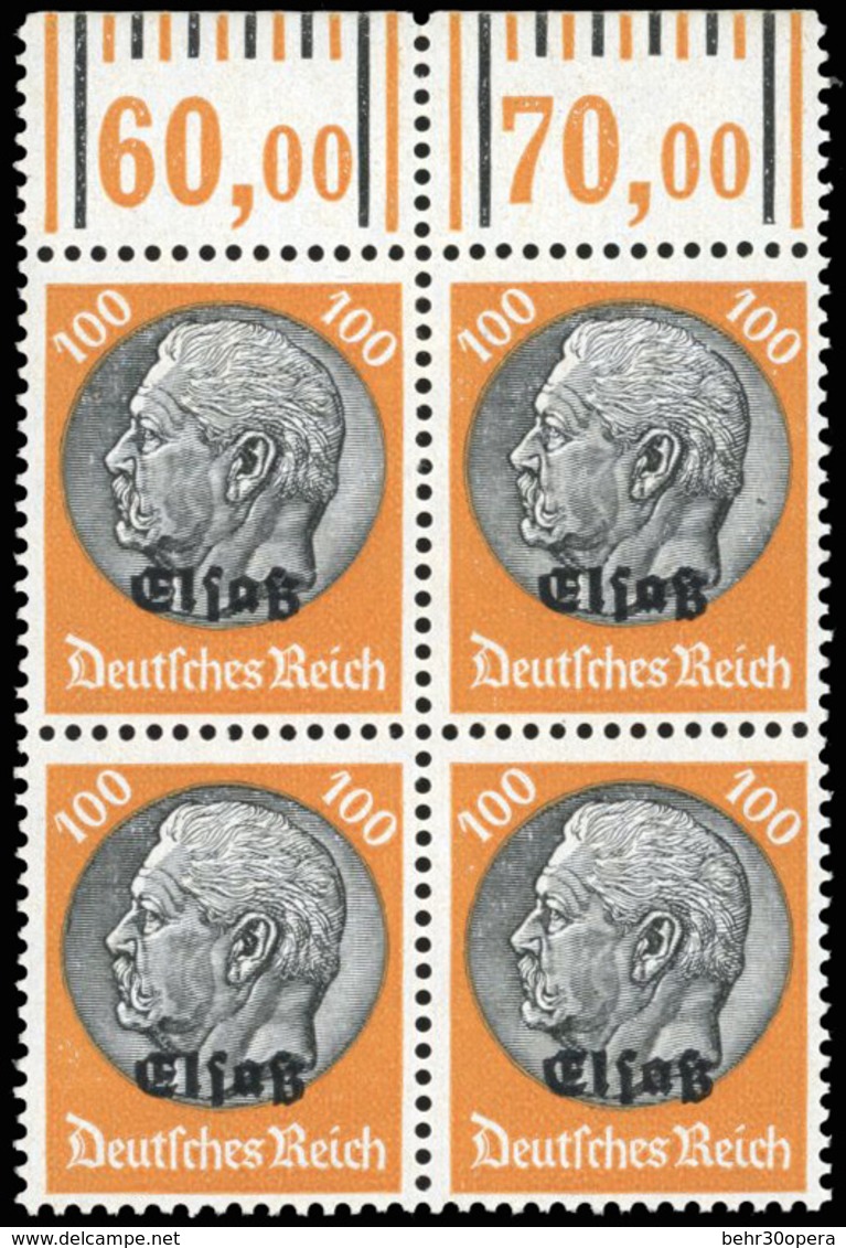 ** N°8/ 39 - 2 Série Complètes De Timbres D'Allemagne De 1933-36 Type HINDENBURG Surchargés. 32 Valeurs En Bloc De 4 Ave - Otros & Sin Clasificación