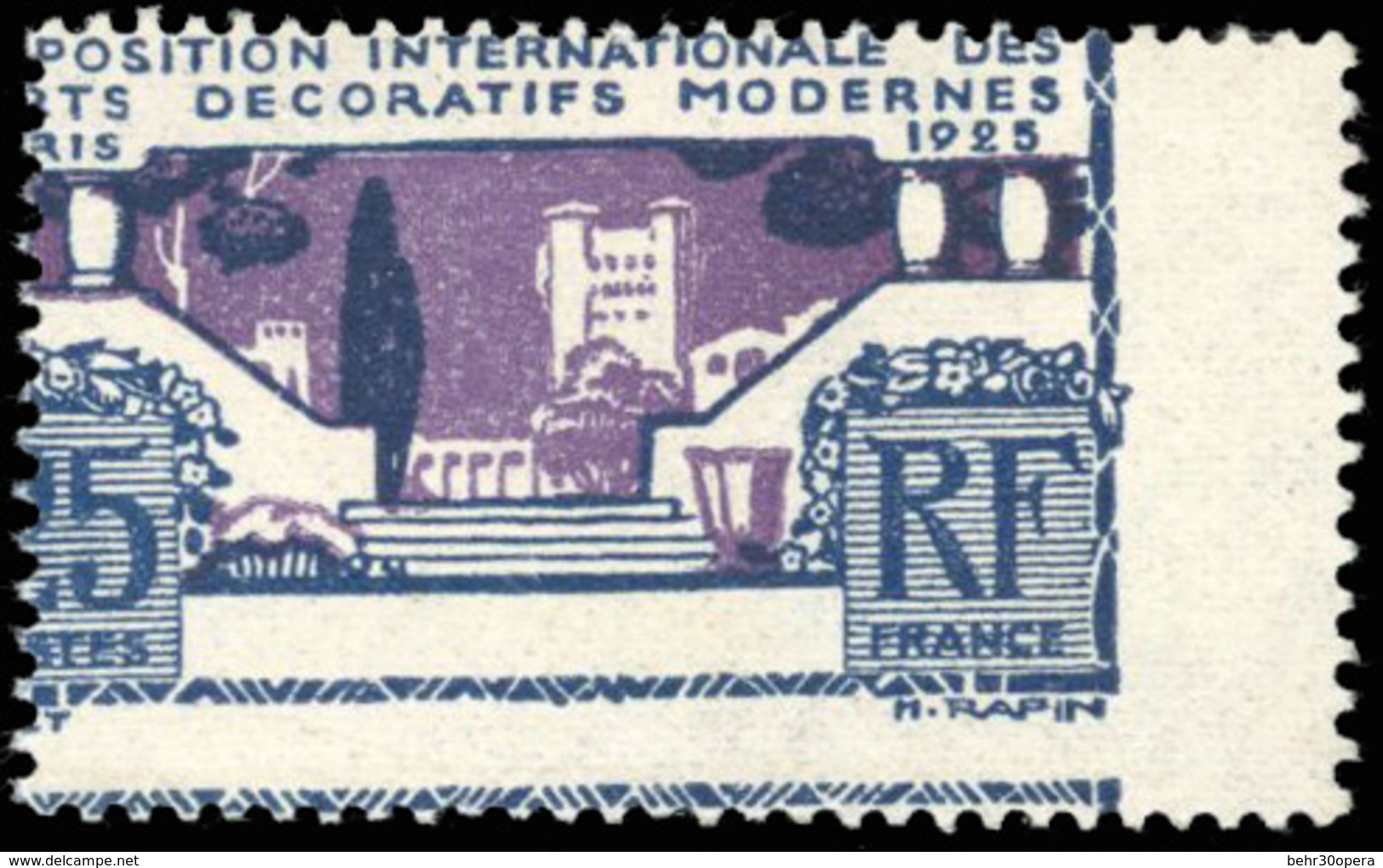 ** N°213 - 25c. Gris-bleu Et Violet. Variété De Piquage, Le 2 De 25c. Est Absent Du Timbres. TB. - Autres & Non Classés