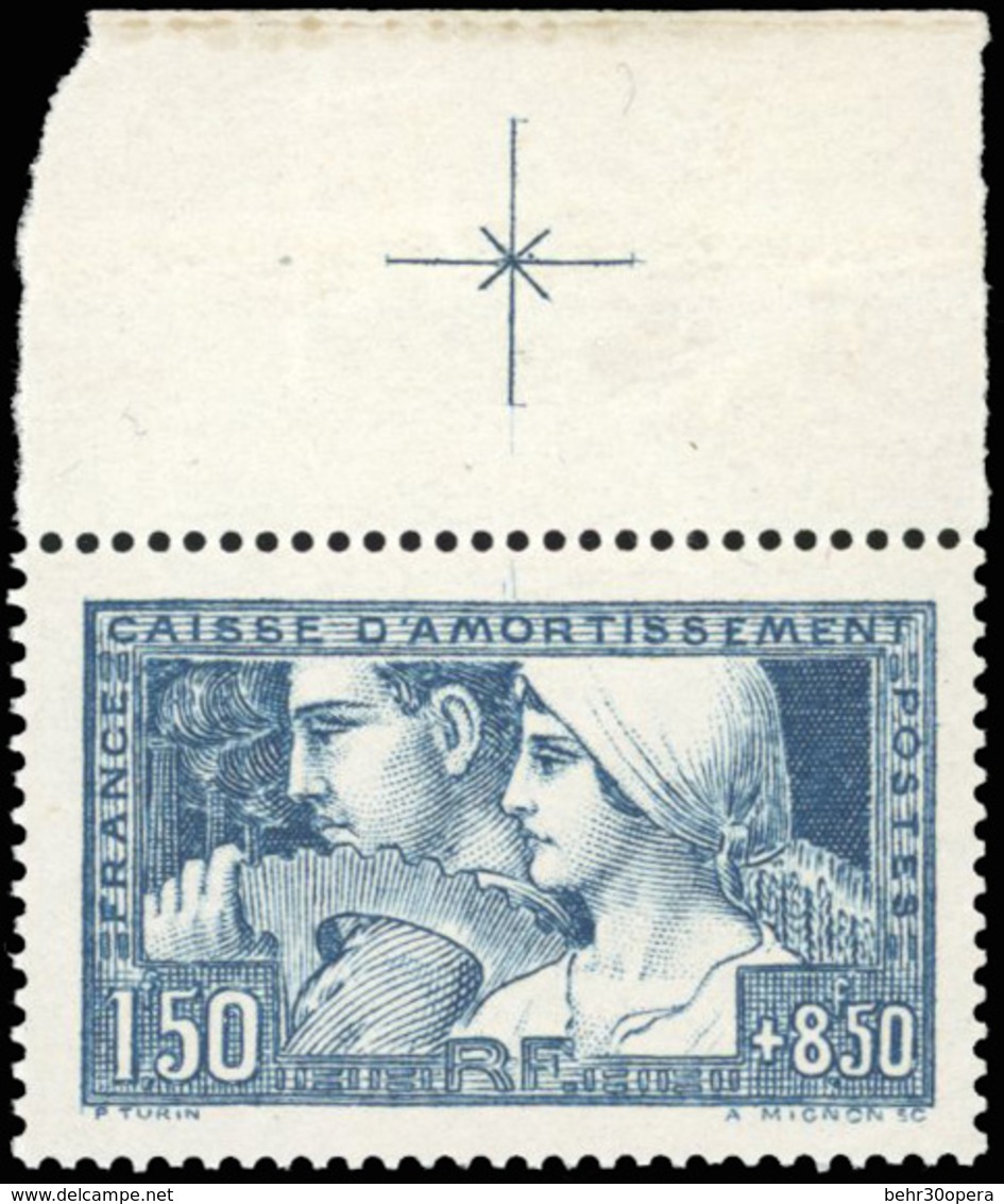 ** N°252 - 1Fr.50 + 8Fr.50 Bleu. HdeF Avec Croix De Repère. SUP. - Otros & Sin Clasificación