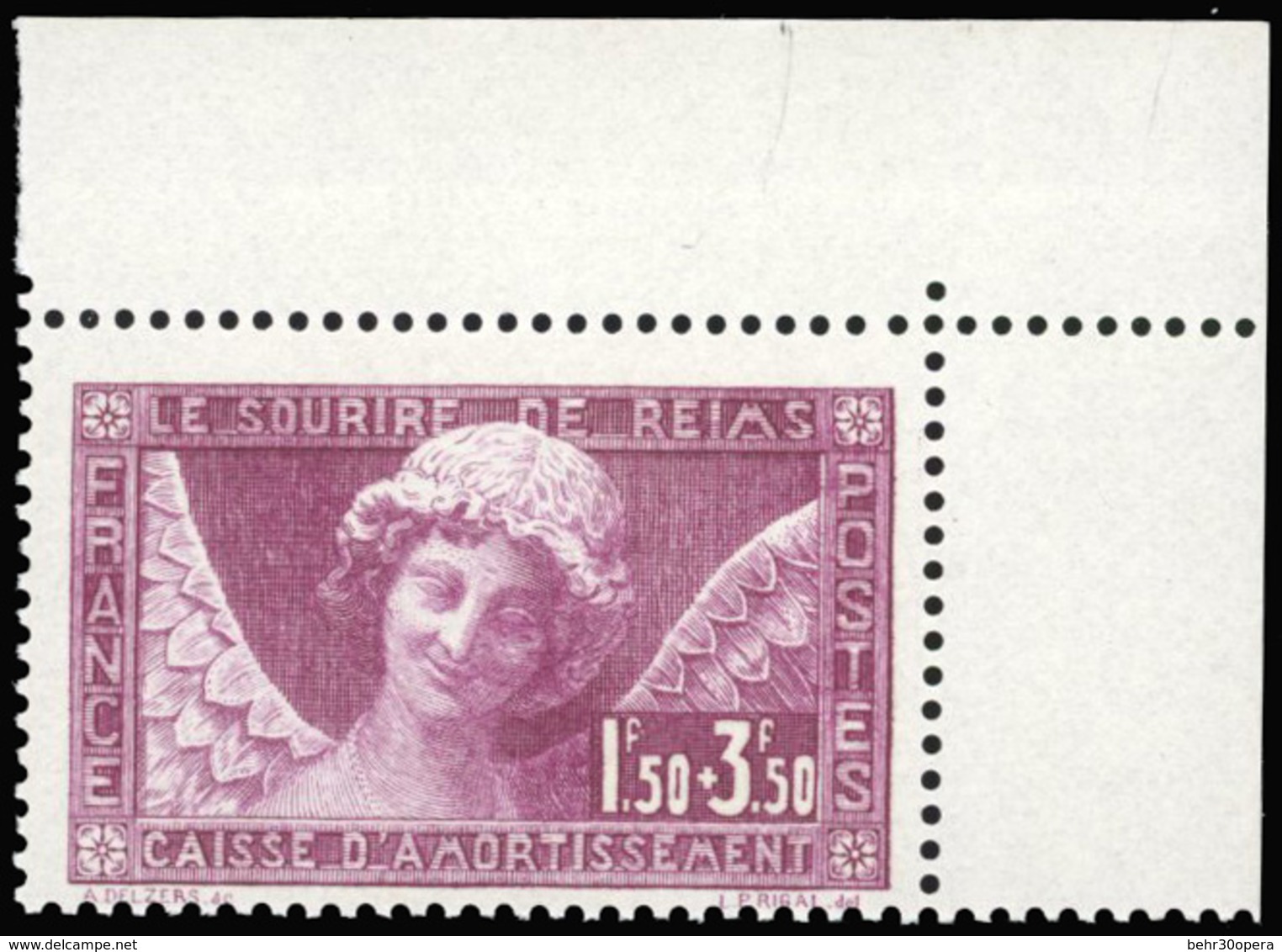 ** N°256 - 1Fr.50 + 3Fr.50 Lilas. Sourire De Reims. CdeF. TB. - Other & Unclassified