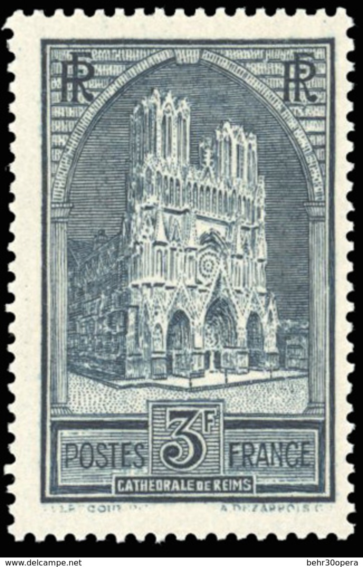 ** N°259 - 3Fr. Ardoise. Cathédrale De Reims. Type I. SUP. - Autres & Non Classés