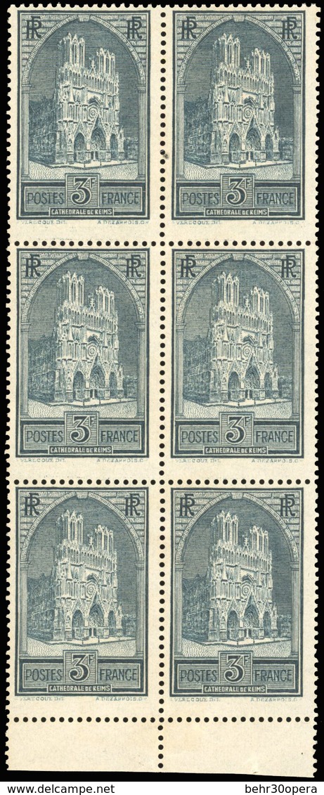 ** N°259 - 3F. Cathédrale De Reims. Type I. Bloc De 6. Petit BdeF. SUP. - Autres & Non Classés