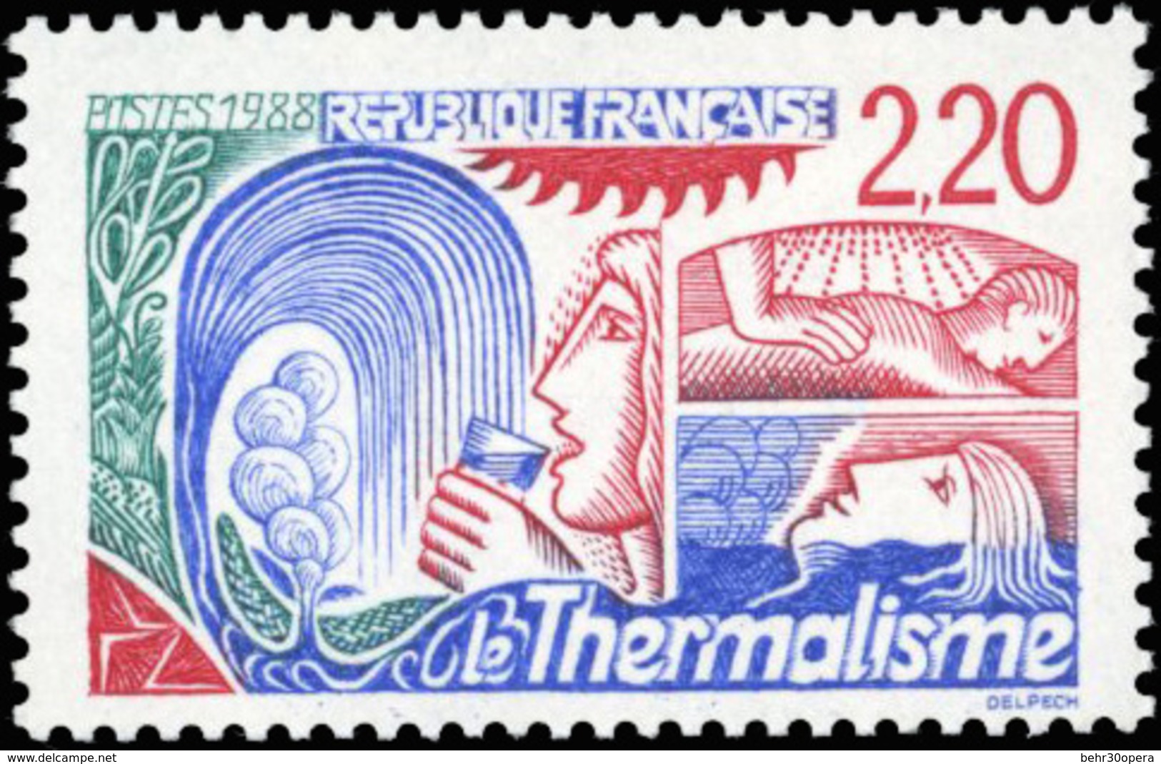 ** N°2556a - Le Thermalisme. Valeur En Rouge Au Lieu De Bleu. SUP. - Other & Unclassified