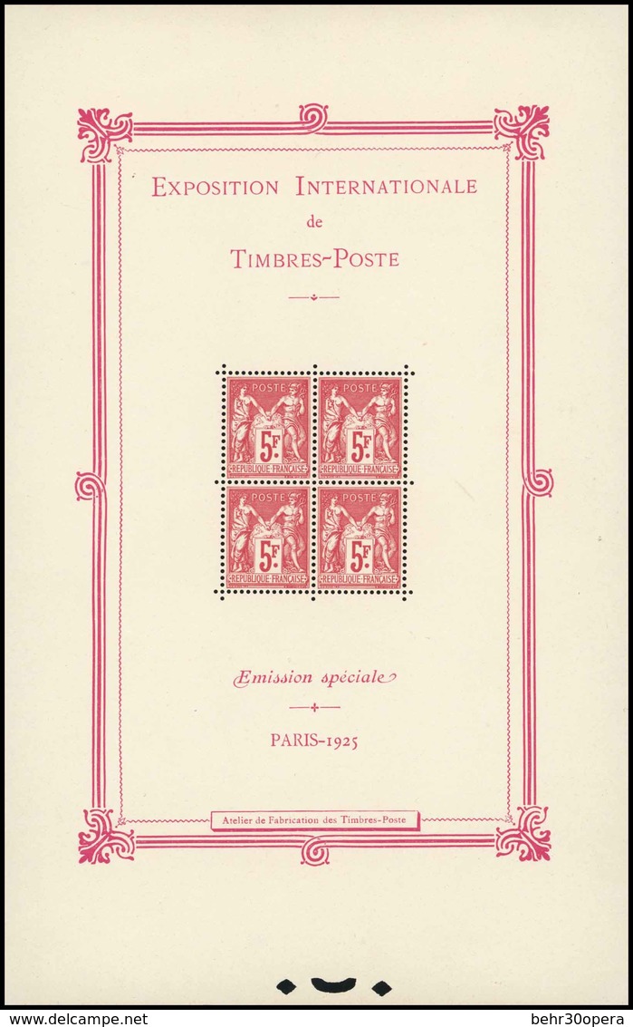** N°1 - Bloc Exposition De PARIS 1925. SUP. RR. - Sonstige & Ohne Zuordnung