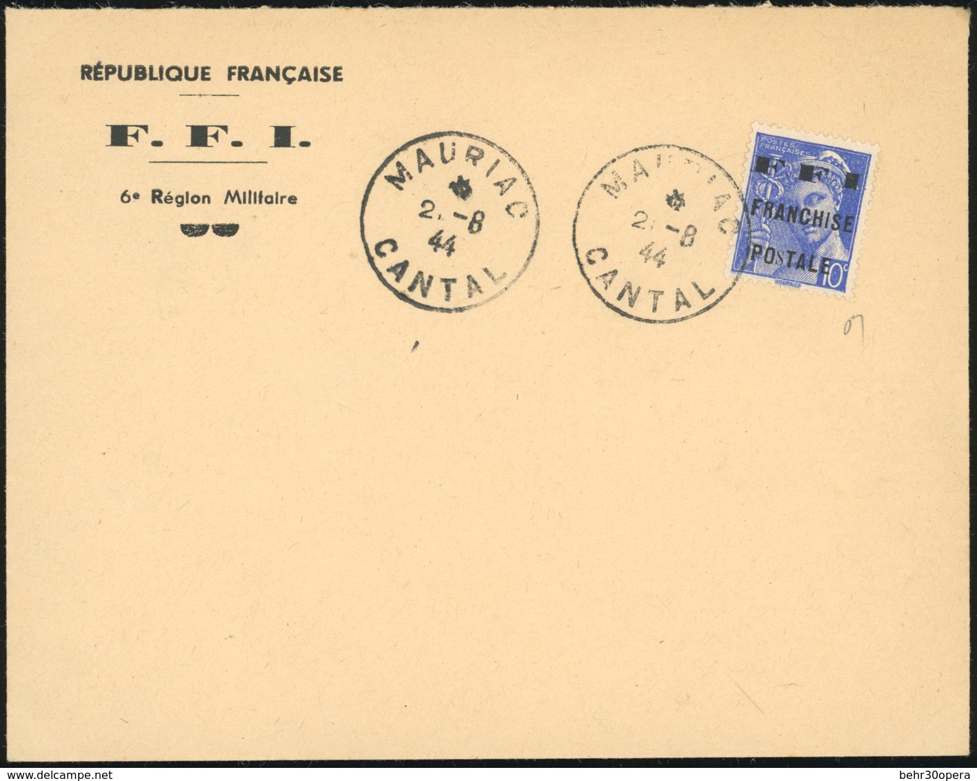 O N°1M - 2M - MAURIAC. Ensemble De 3 Lettres Dont L'une Avec Variété Du 10c. Petit ''S'' De POSTALE. TB. - Libération