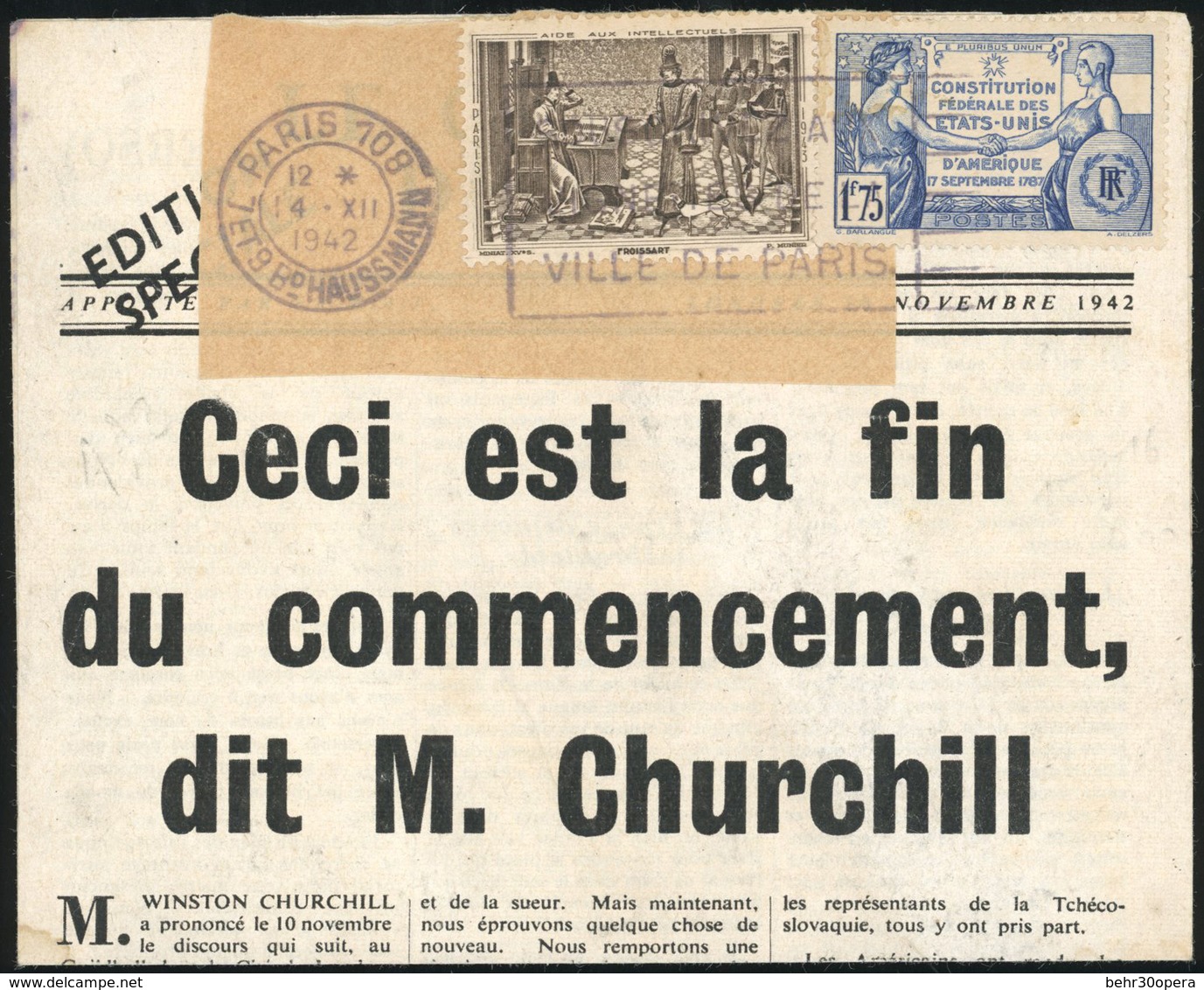 O LE COURRIER DE L'AIR. Tract Anglais ''Le Courrier De L'Air - Edition Spéciale'' De LONDRES Le 10 Novembre 1942, Titran - Bevrijding