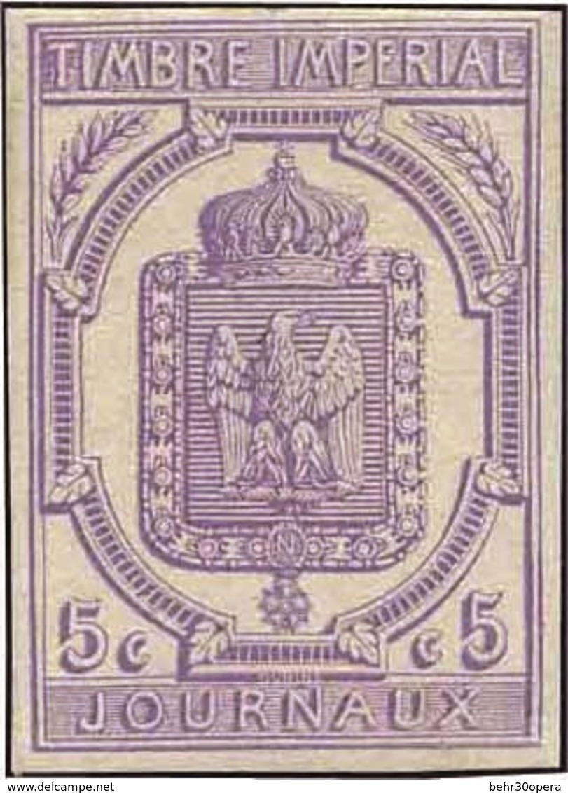 * N°4 - 5c. Lilas. Provenant Du Feuillet. Fraicheur Postale. Une Des Grandes Raretés De France. SUP. - Journaux