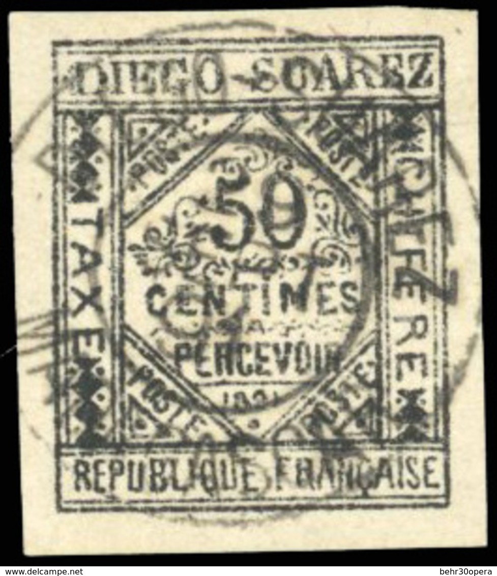 O N°100 - 5c. Gris-noir + Taxe 5c. Violet + 50c. Noir. Obl. TB. - Autres & Non Classés