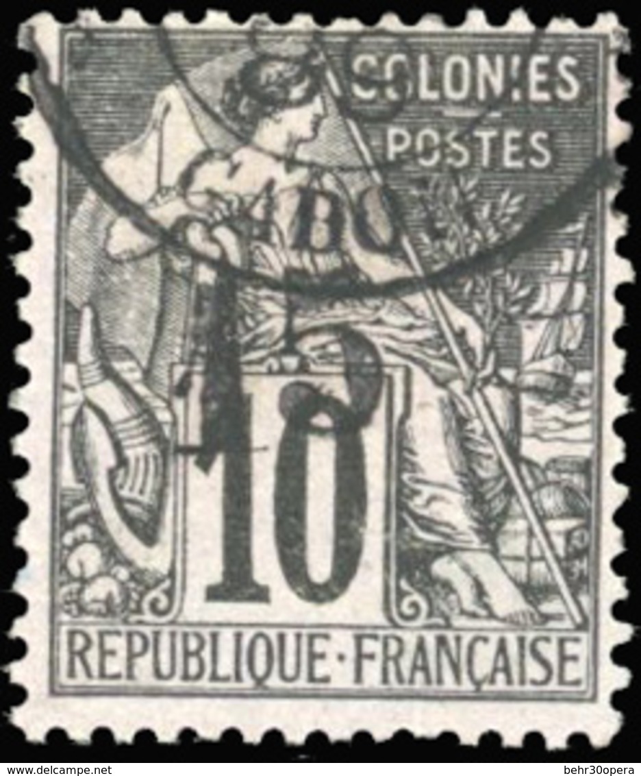 O N°6 - 15 S/10c. Noir S/lilas. Obl. Du CàD GABON De 1889. SUP. - Other & Unclassified