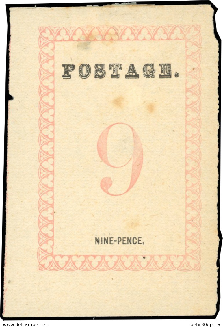 (*) N°35a - 9d. Rose. Sans Cachet. Point Après ''POSTAGE'' Et ''PENCE''. (SG#27a - Cote 8500£). Rousseur. TB. - Other & Unclassified