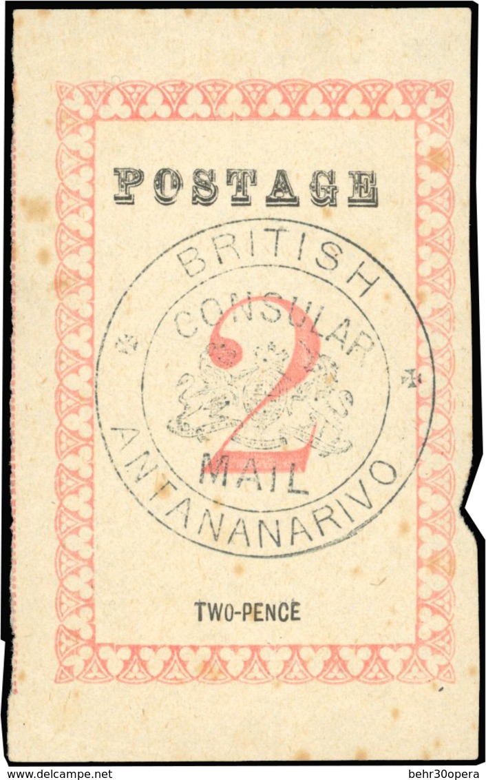 (*) N°39 - 2d. Rose. Cachet ''BRITISH CONSULAR MAIL ANTANANARIVO'' En Noir. Sans Point Après ''POSTAGE'' Et ''PENCE'' (S - Andere & Zonder Classificatie