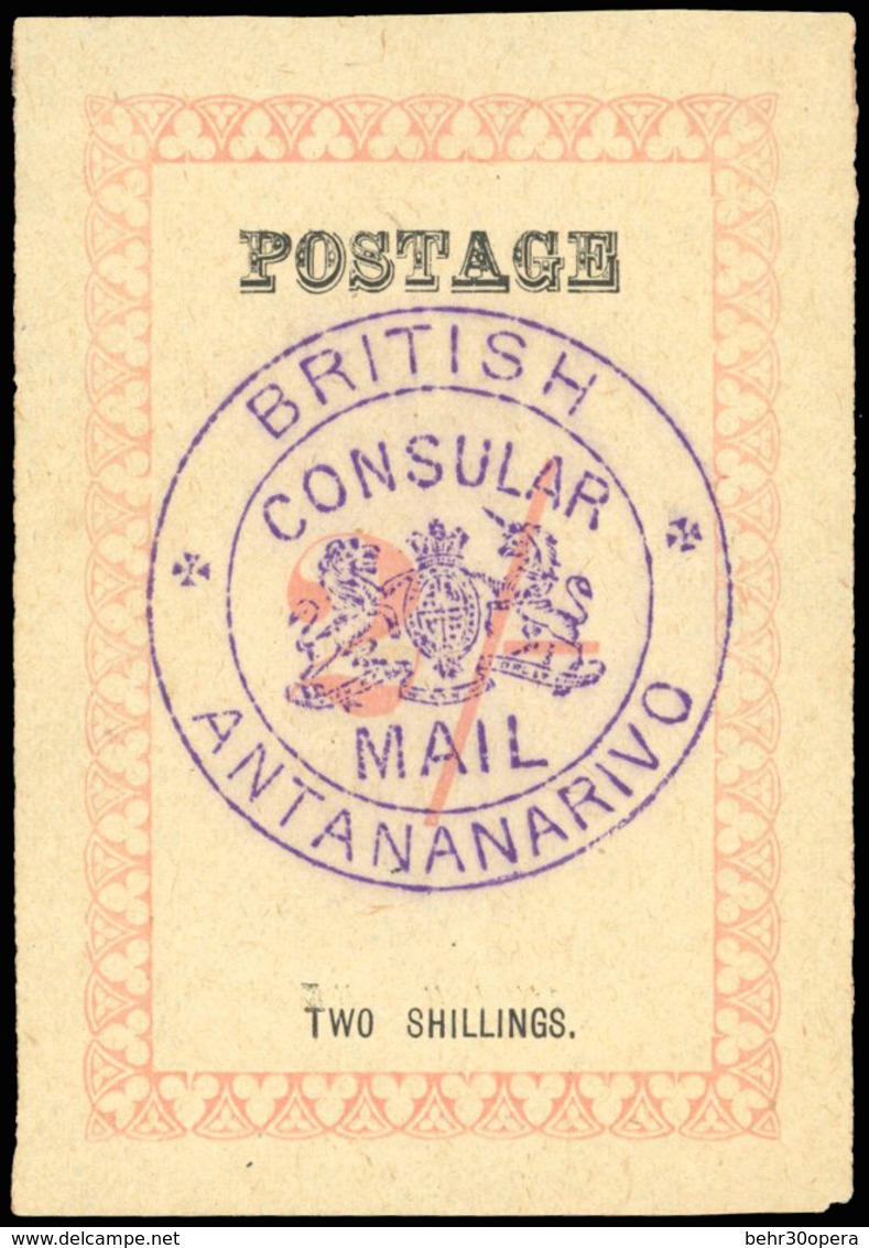 (*) N°47b - 2d. Rose. Cachet ''BRITISH CONSULAR MAIL ANTANANARIVO'' En Violet. Sans Point Après ''POSTAGE''. (SG#47b - C - Sonstige & Ohne Zuordnung