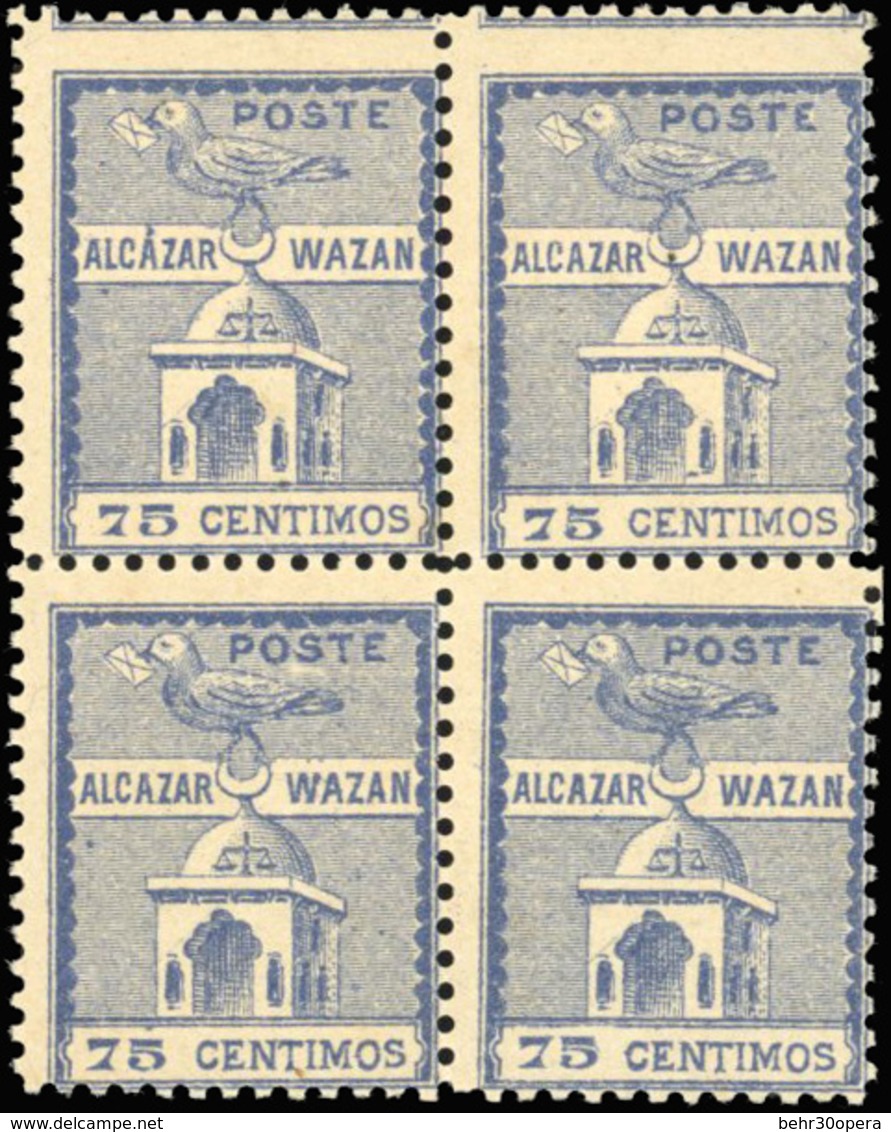 * N°13 - 75c. Bleu. Bloc De 4. 2 Timbres Sans Charnière. TB. - Andere & Zonder Classificatie