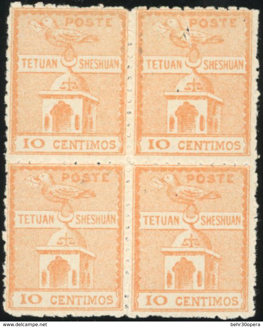 * N°147 - 10c. Orange. Bloc De 4 Dont 2 Timbres **. TB. - Autres & Non Classés