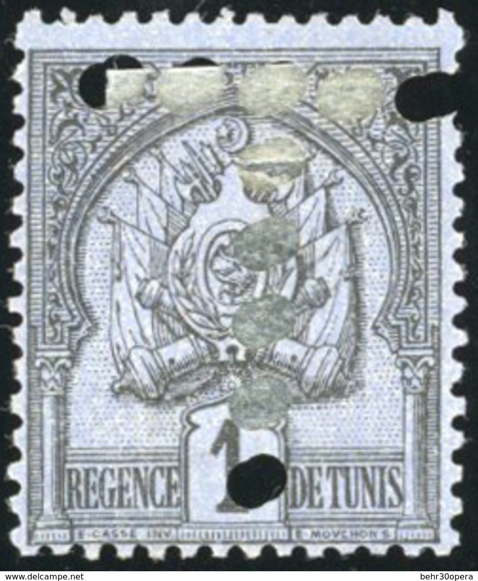 (*) N°9 - 1c. Noir Sur Azuré. Double Perforation En T Décalée. SUP. - Otros & Sin Clasificación