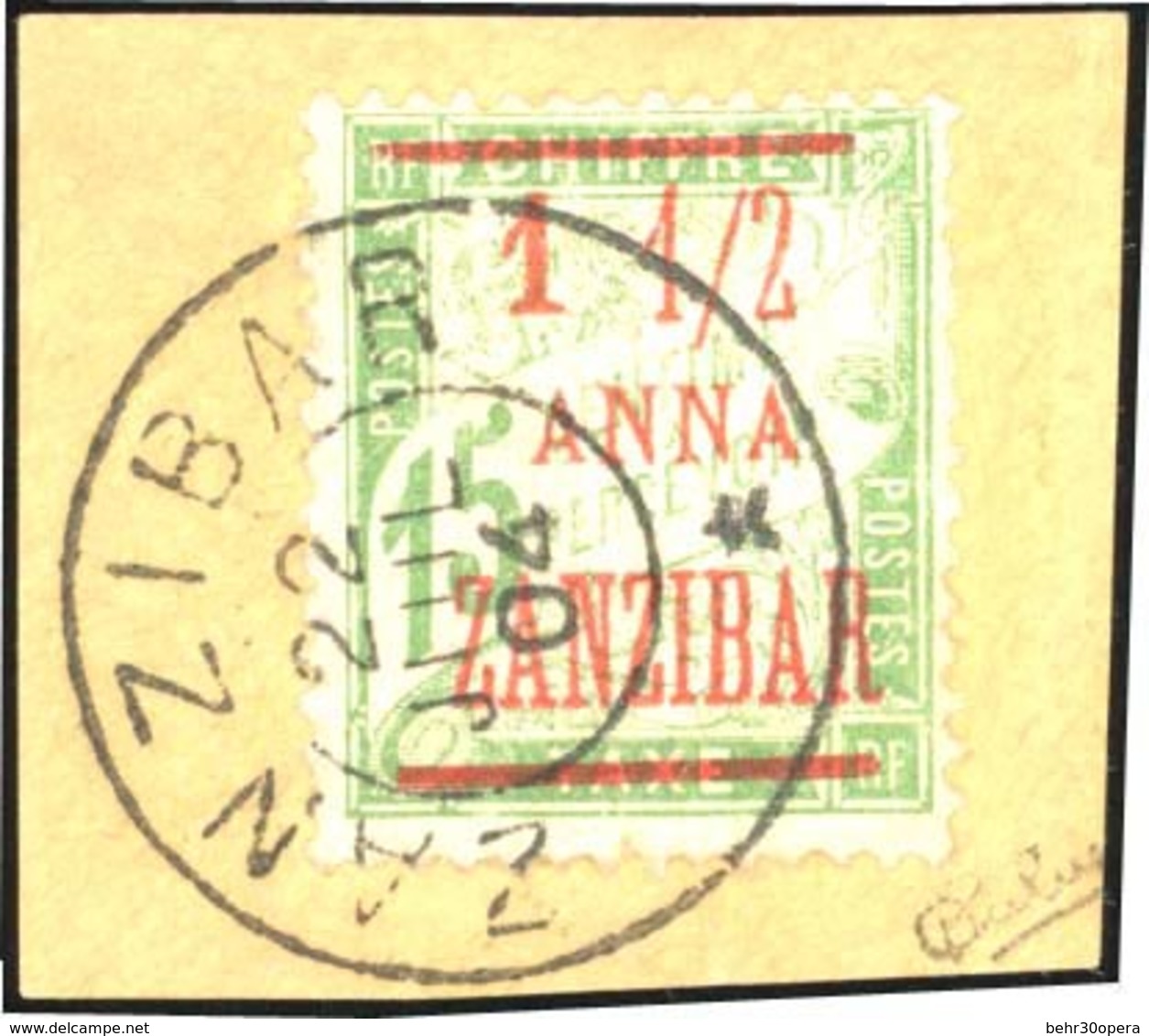 O N°70 - 1 1/2a. S/15c. Vert-jaune. Obl. S/petit Fragment. TB. - Other & Unclassified