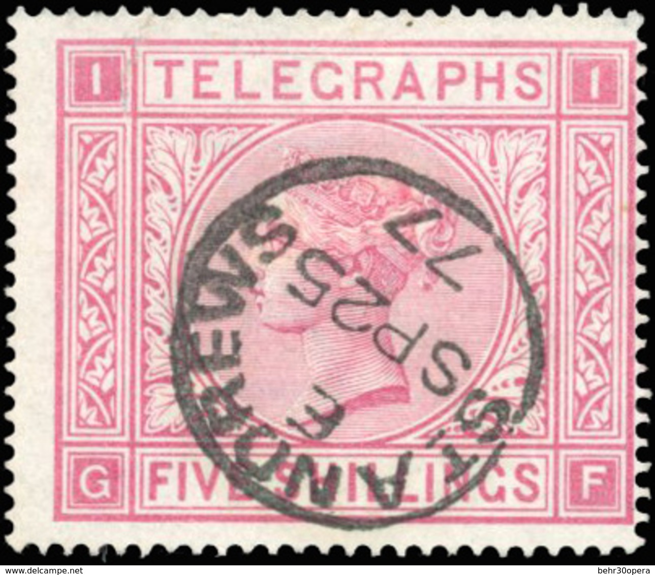 O N°8 - 5s. Rose. (SG#T13 - Cote 200£). Obl. ST-ANDREWS - SP 25 77. TB. - Other & Unclassified