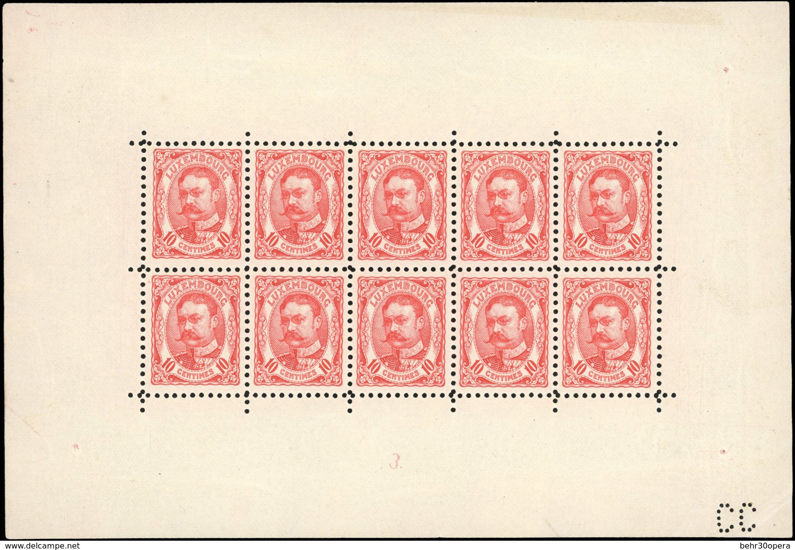 ** N°74 - 10c. Rouge. Feuillet De 10. TB. - Other & Unclassified