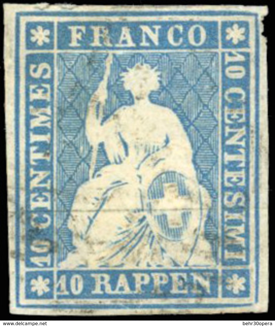 O N°27 - 10r. Bleu. Obl. 4 Pièces. TB. - Andere & Zonder Classificatie