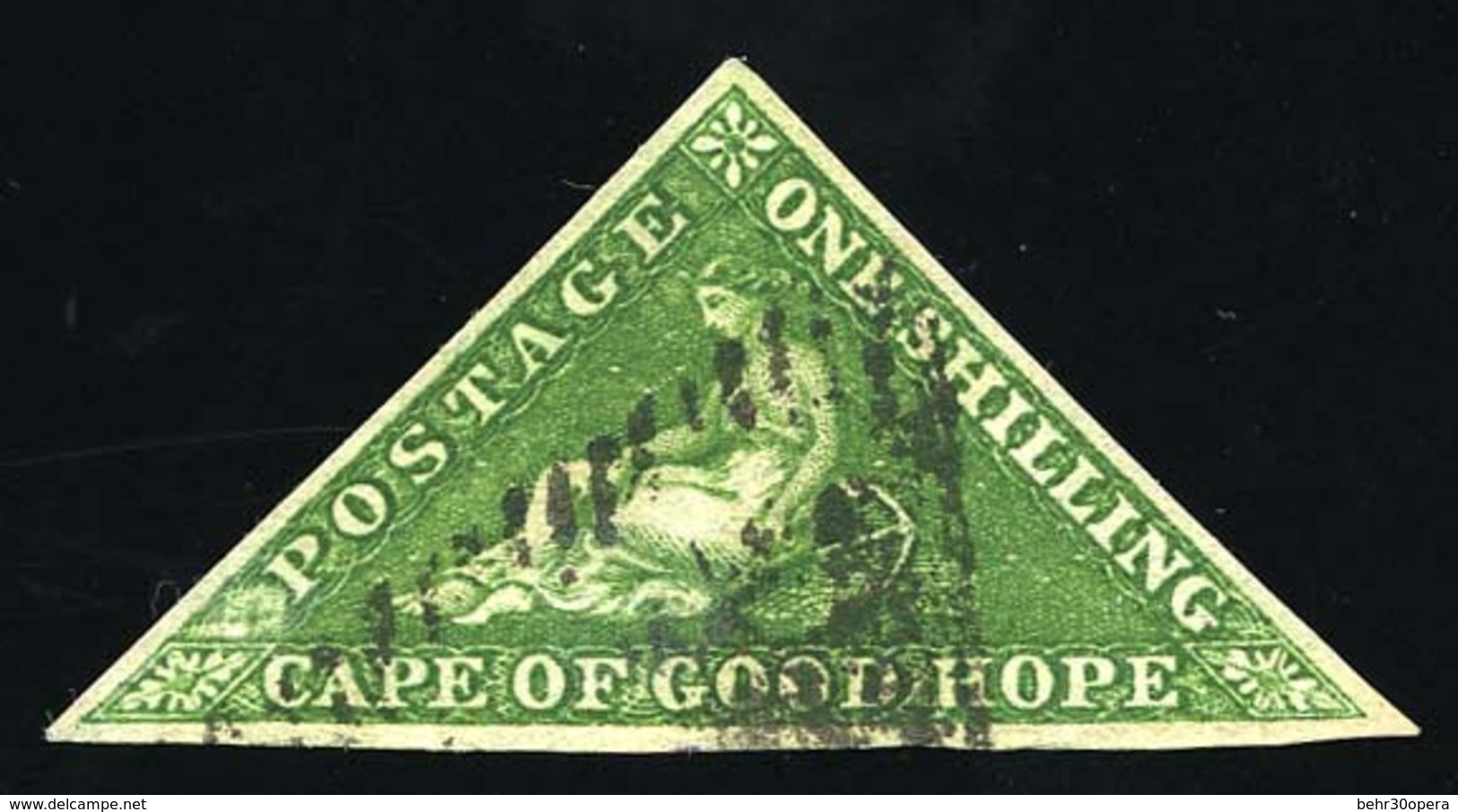 O N°6a - 1s. Vert-jaune. TB. - Kap Der Guten Hoffnung (1853-1904)