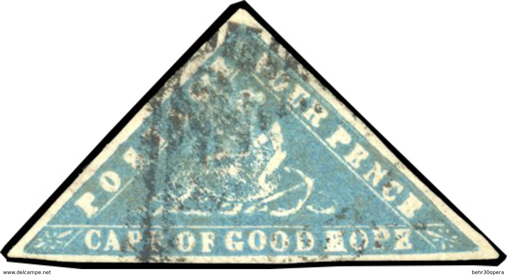 O N°13 - 4p. Bleu. Obl. Légère. TB. - Cabo De Buena Esperanza (1853-1904)