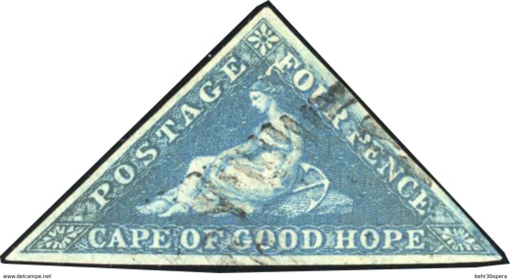 O 4 Pences Bleu X 5. Obl. Légères Et Nuances Différentes. 5 Pièces. - Kaap De Goede Hoop (1853-1904)