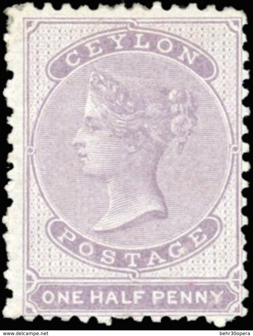 * N°12 - 1/2p. Violet. Perf. 12 1/2. Pli De Gomme. SG#18 - 225£. TB. - Ceylon (...-1947)