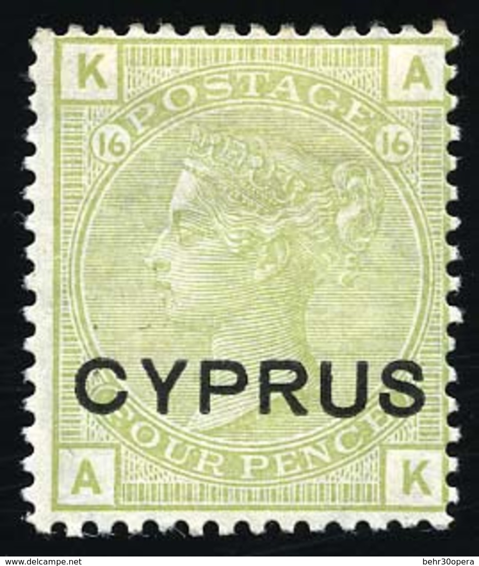 * N°4 - 4d. Sage Green. SG#4. TB. - Chipre (...-1960)