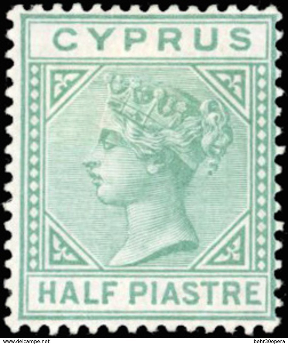 * N°9 - 1/2pi. Vert. SG#11 - Cote 180£. TB. - Chypre (...-1960)