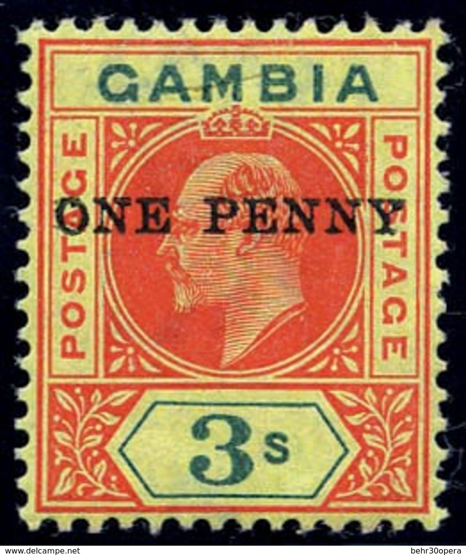 * N°53 - 1p. Surch. SUP. - Gambia (...-1964)