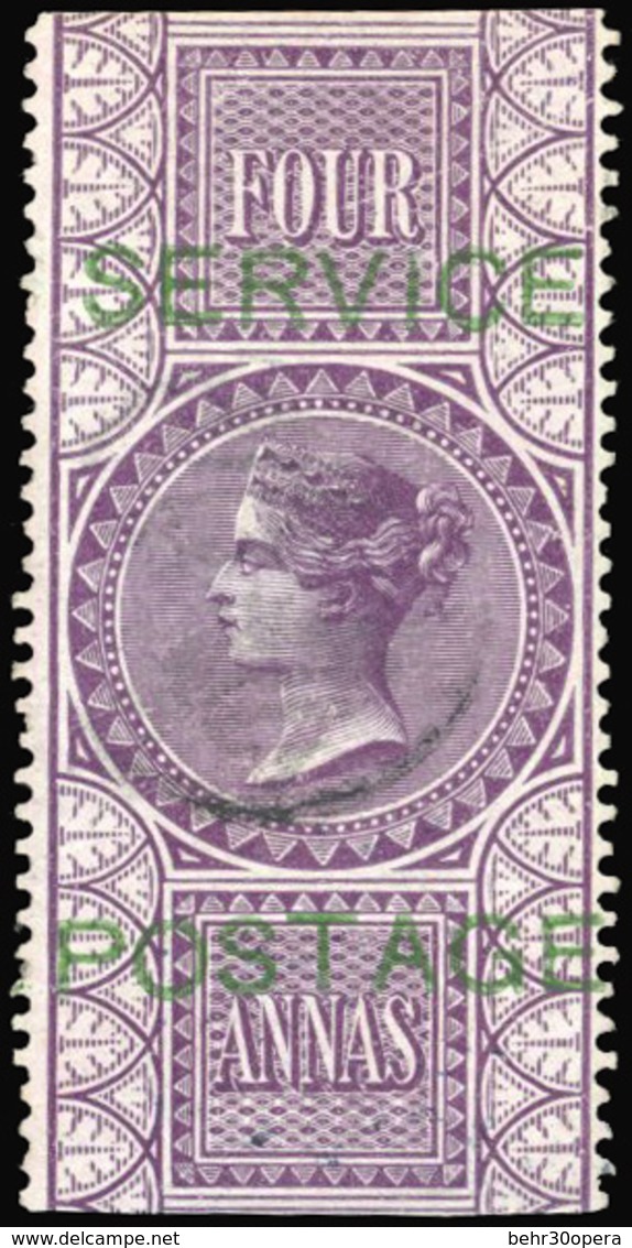 * N°16 - 4a. Purple, Green Overprint ''SERVICE POSTAGE''. (SG#O17 - Cote £9000). Outstanding Condition. Harmer Sale 20/0 - Sonstige & Ohne Zuordnung