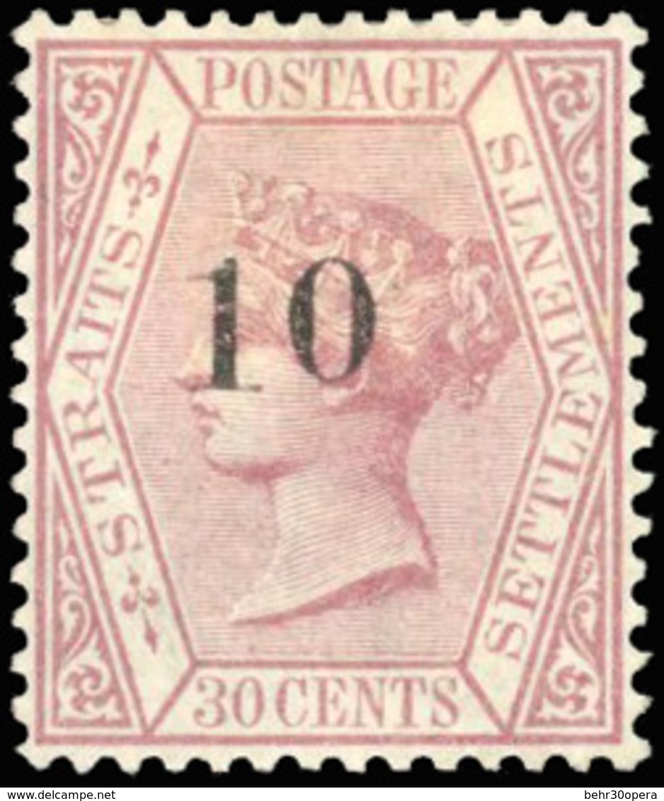 * N°29 - STRAITS SETTLEMENTS. 10 Sur 30c. Carmin. (SG#33 - C.300£). SUP. - Malacca