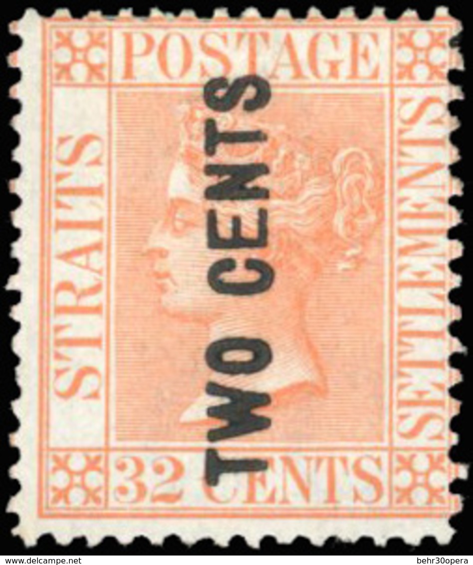 * N°46 - STRAITS SETTLEMENTS. 2c. Sur 32c. Rouge. (SG#20f - C.1400£). SUP. - Malacca