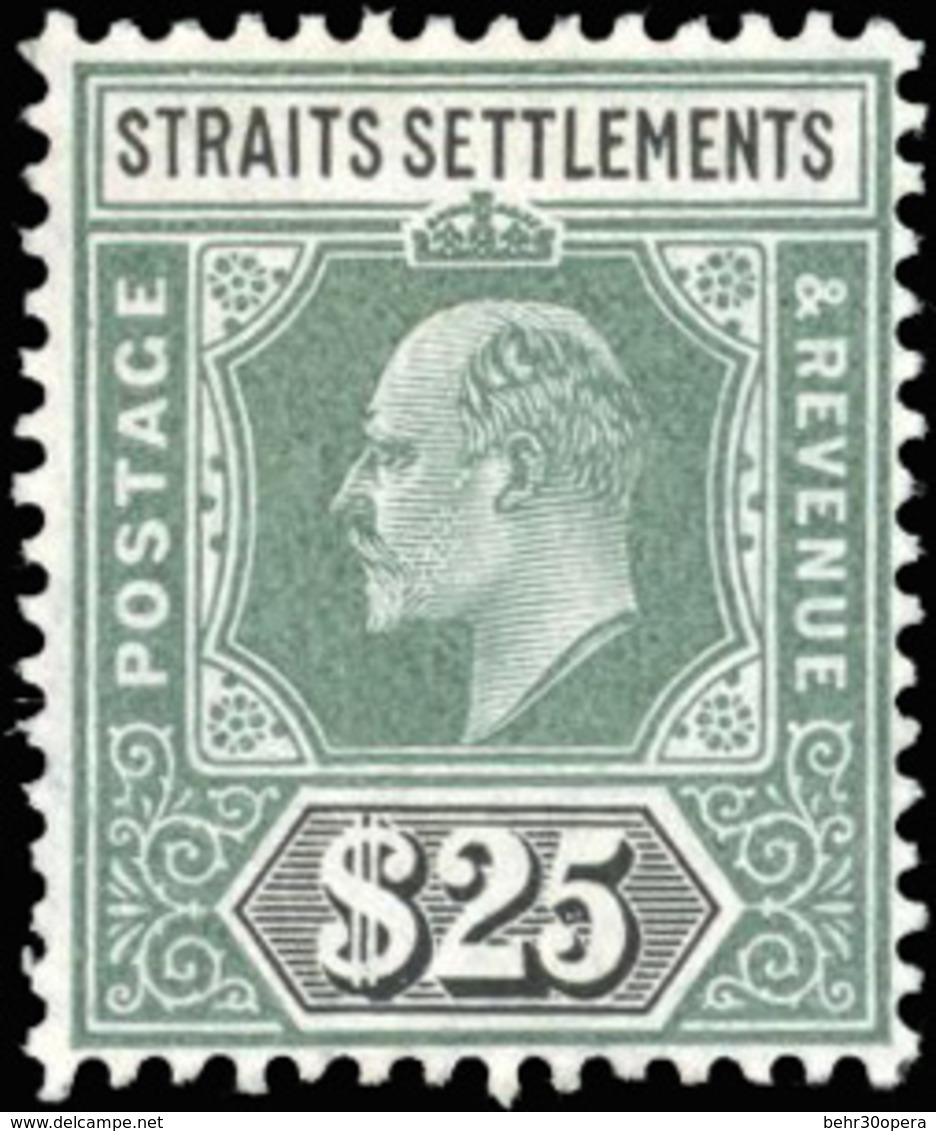 * N°108 - STRAITS SETTLEMENTS. 25£. Vert. (SG#139c - C.3500£). SUP. - Malacca