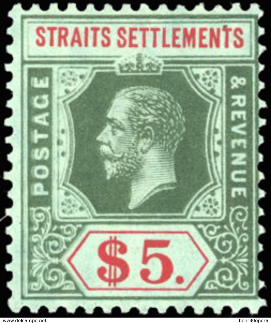 * N°157 - STRAITS SETTLEMENTS. 5$. Vert Et Rouge. (SG#212 - C.130£). SUP. - Malacca