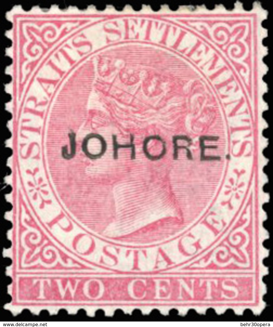 * N°1 - 2c. Rose Pâle. 2 Types Différents. (SG#6 + 8 - C.375£). SUP. - Johore