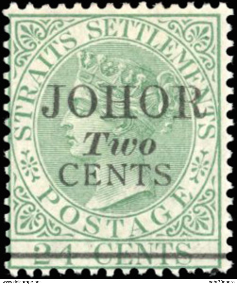 * N°2+2a - 24c. Vert. 2 Types Différents. (SG#17 + 18 - C.170£). SUP. - Johore