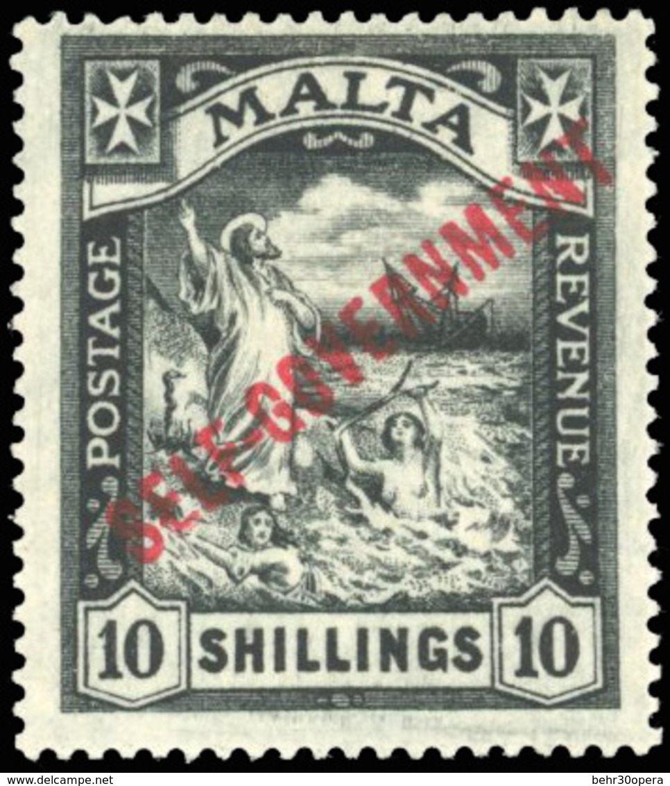 * N°77/ 81 - Série De 5 Valeurs Dont N°77 2s. Bleu Et Violet Sur Azuré + N°81 10s/ Bleu-noir. TB. - Malta (...-1964)