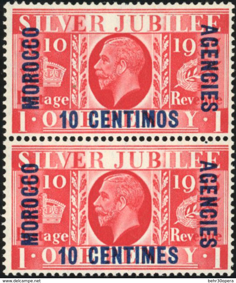 ** N°63 - ''10 Centimos S/1p.'' Tenant à ''10 Centimes S/1p.'' (Zone Française N°34). SG#150a. SUP. R. - Oficinas En  Marruecos / Tanger : (...-1958