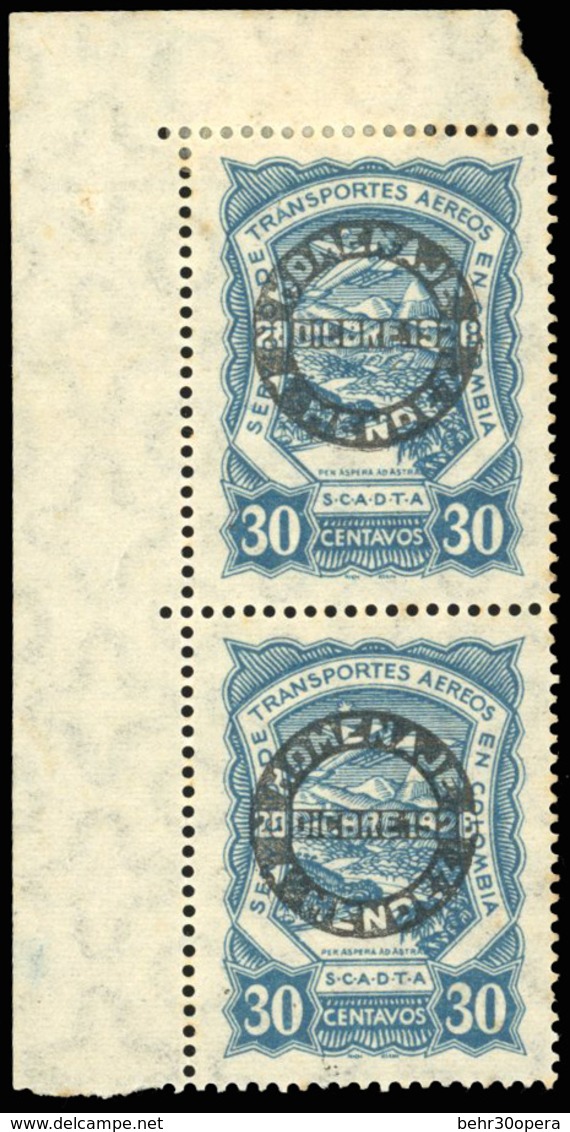 ** N°5859 - 20c. Gris BdeF + 30c. Bleu CdeF En Paire. TB. - Colombia